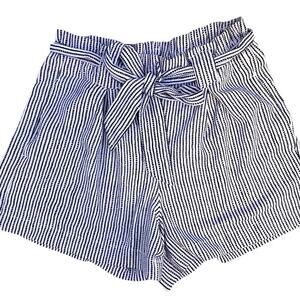 Max Studio Women's Paperbag Mini Shorts w/ Belt Striped Dotted Print Size XS